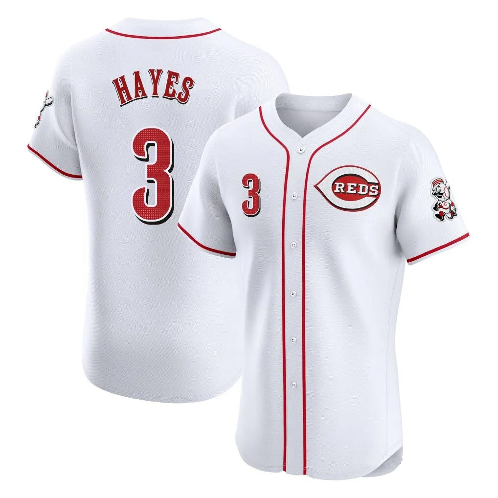 Fenge C.Reds #3 Ke'Bryan Hayes Player White Limited Elite Home Stitched Jerseys