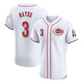 Fenge C.Reds #3 Ke'Bryan Hayes Player White Limited Elite Home Stitched Jerseys