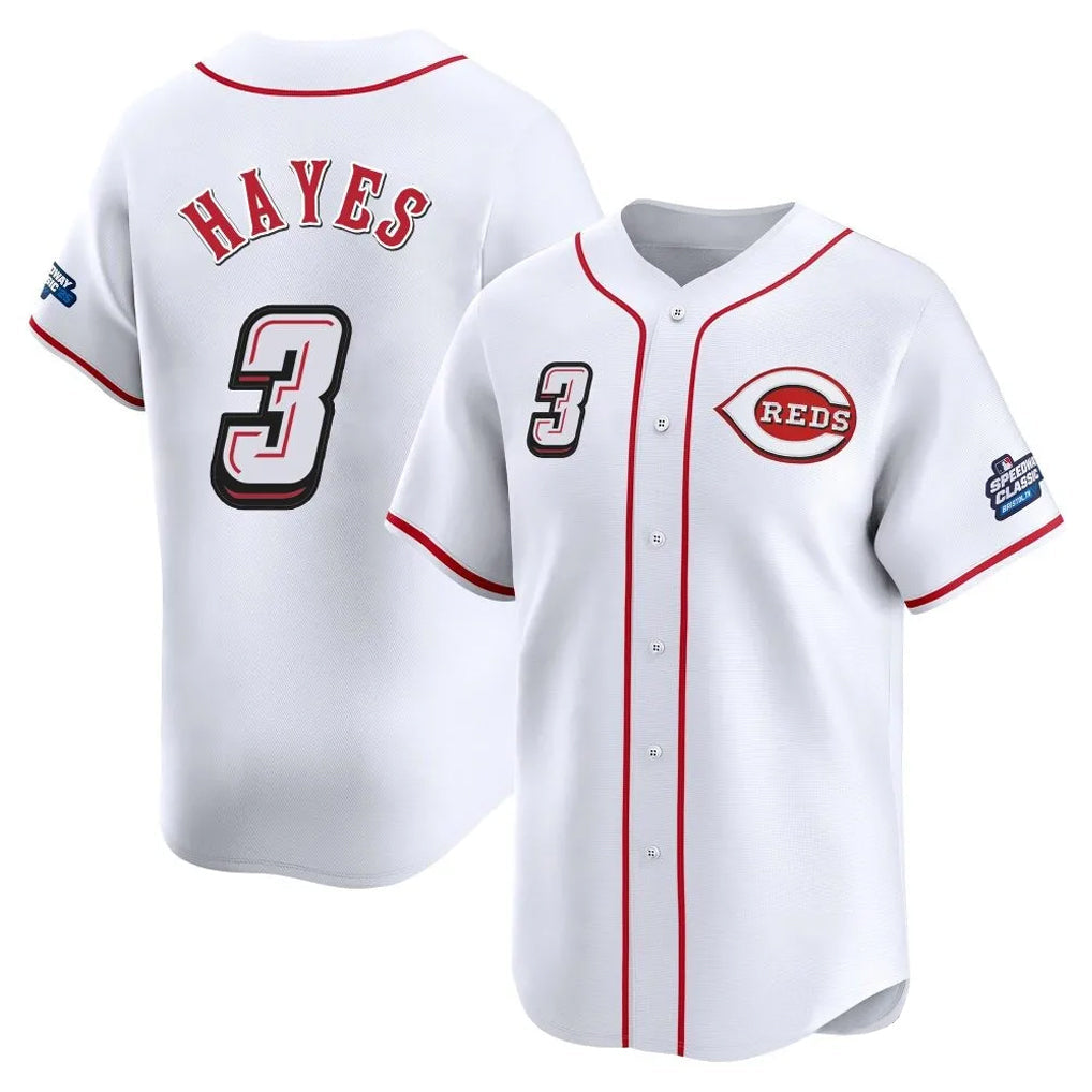 Fenge C.Reds #3 Ke'Bryan Hayes Player White Speedway Classic Home Limited Stitched Jerseys
