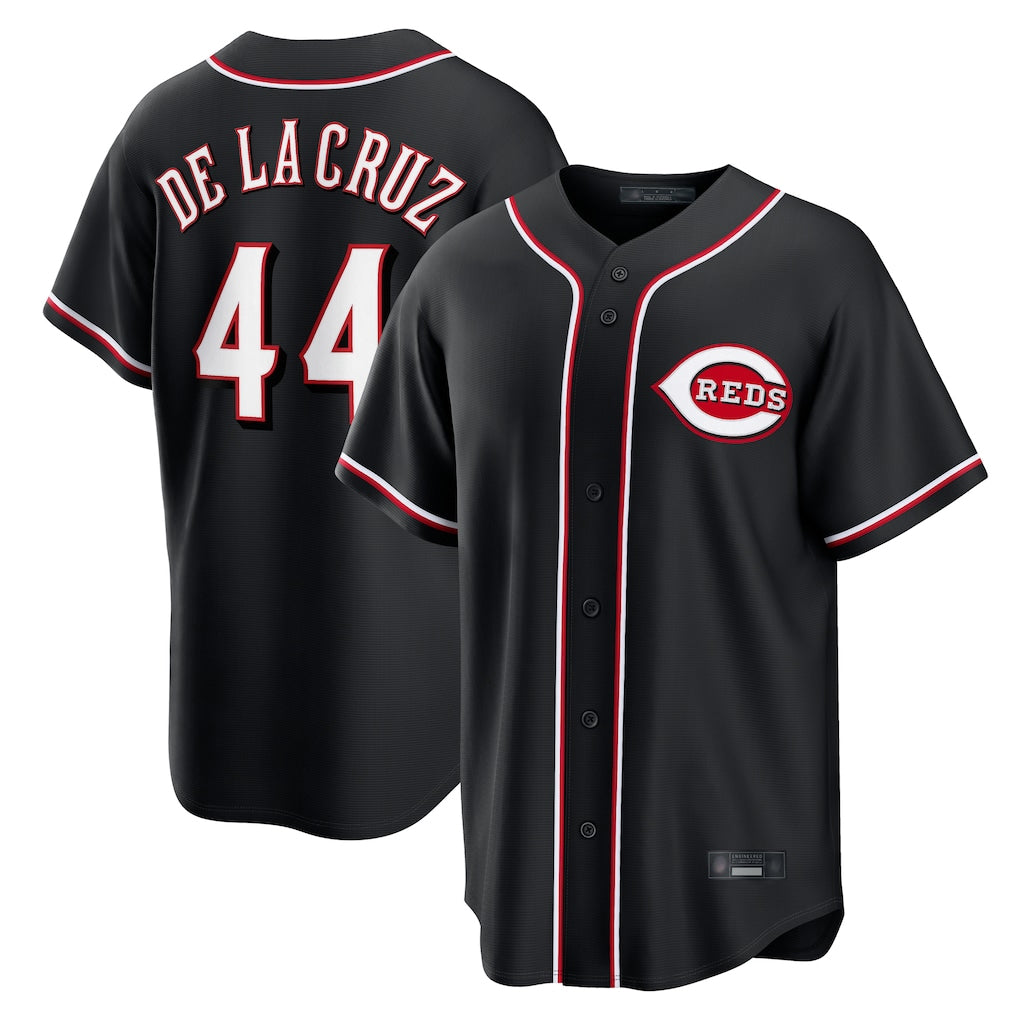 Fenge C.Reds #44 Elly De La Cruz Player Black Fashion Out Home Game Stitched Jerseys