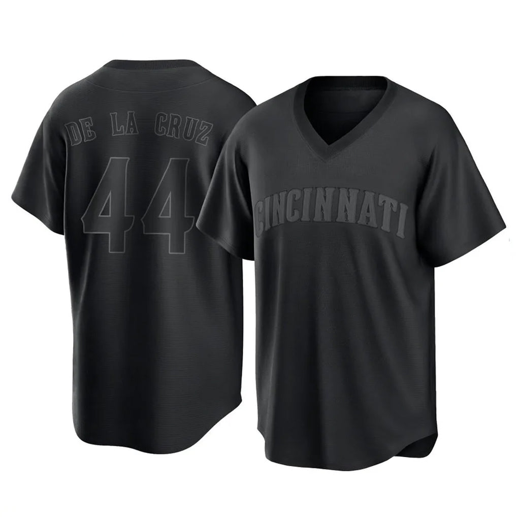 Fenge C.Reds #44 Elly De La Cruz Player Black T-shirt Game Home Stitched Jerseys