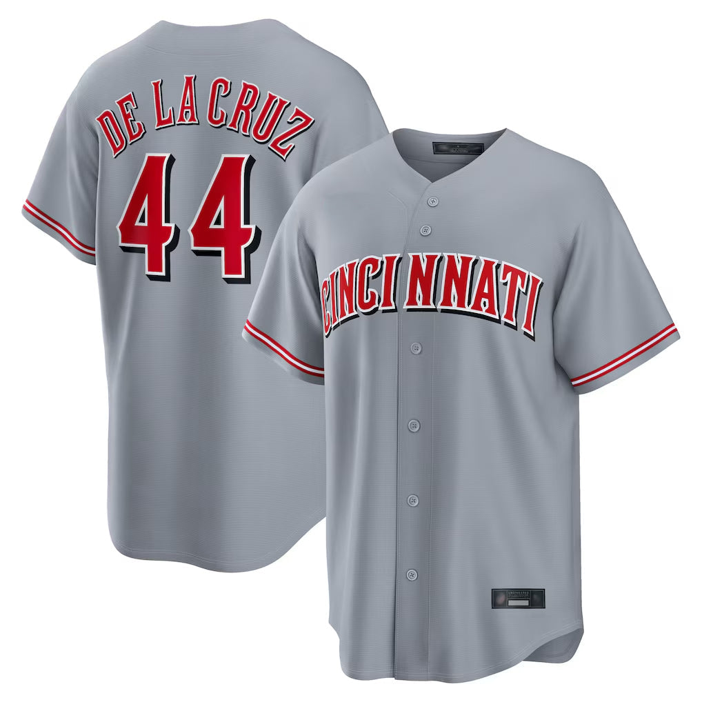 Fenge C.Reds #44 Elly De La Cruz Player Gray Home Game Stitched Jerseys