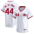 Fenge C.Reds #44 Elly De La Cruz Player White Cooperstown Collection Limited Stitched Jerseys