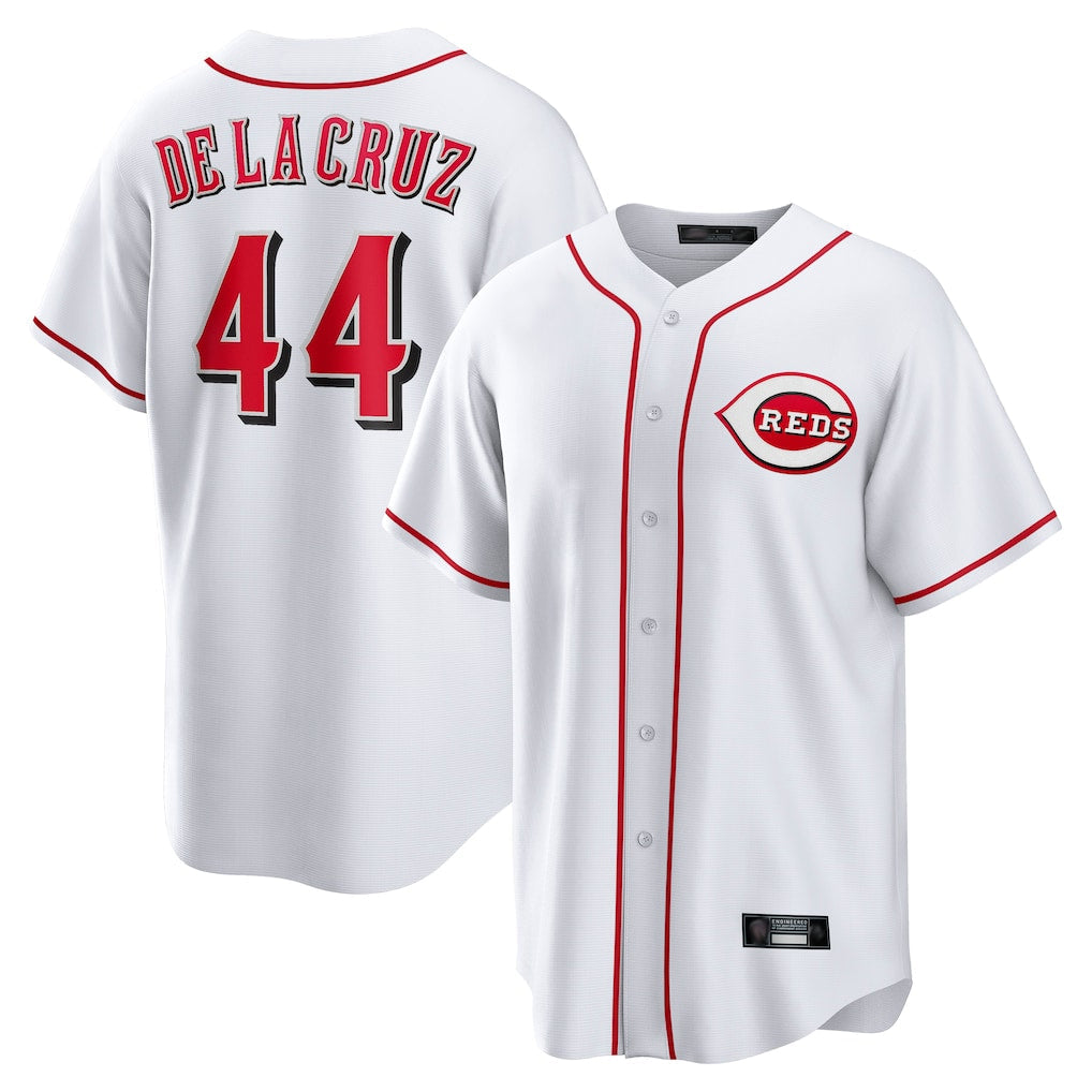 Fenge C.Reds #44 Elly De La Cruz Player White Game Home Stitched Jerseys