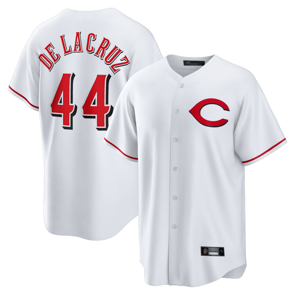Fenge C.Reds #44 Elly De La Cruz Player White Home Game Stitched Jerseys