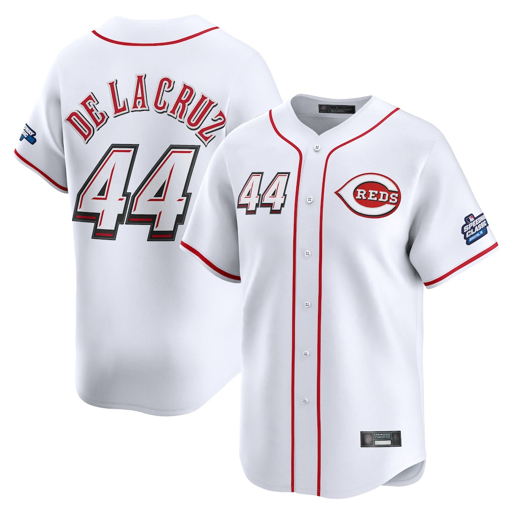 Fenge C.Reds #44 Elly De La Cruz Player White Speedway Classic Home Limited Stitched Jerseys