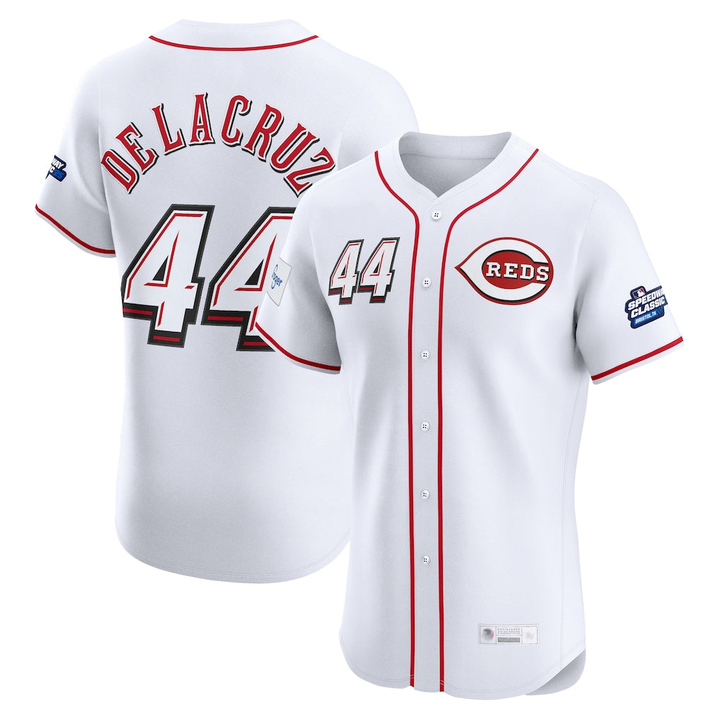 Fenge C.Reds #44 Elly De La Cruz Player White Speedway Classic Limited Elite Home Stitched Jerseys