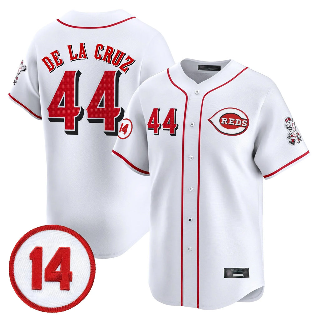 Fenge C.Reds #44 Elly De La Cruz Player White Vapor Premier Limited Home Stitched Jerseys