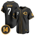 Fenge C.Reds #7 Spencer Steer Player Black-Gold Vapor Premier Limited Home Stitched Jerseys