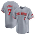 Fenge C.Reds #7 Spencer Steer Player Gray Home Limited Stitched Jerseys