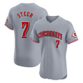 Fenge C.Reds #7 Spencer Steer Player Gray Limited Elite Home Stitched Jerseys