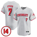 Fenge C.Reds #7 Spencer Steer Player Gray Vapor Premier Limited Home Stitched Jerseys