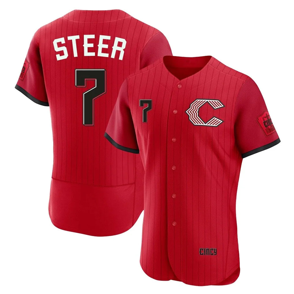 Fenge C.Reds #7 Spencer Steer Player Red 2026 City Connect Limited Elite Home Stitched Jerseys