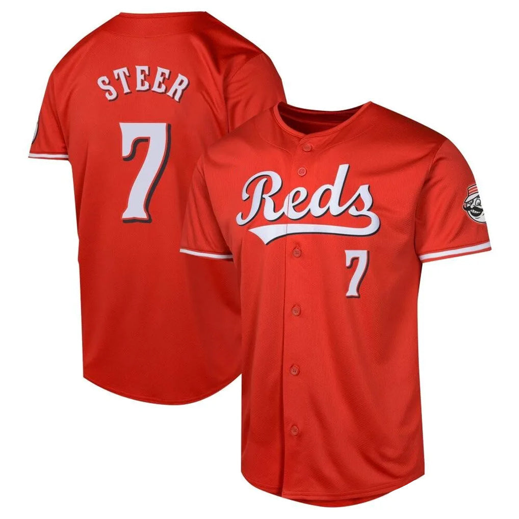 Fenge C.Reds #7 Spencer Steer Player Red 2026 City Connect Limited Home Stitched Jerseys
