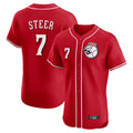 Fenge C.Reds #7 Spencer Steer Player Red Limited Elite Home Game Stitched Jerseys