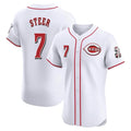 Fenge C.Reds #7 Spencer Steer Player White Limited Elite Home Stitched Jerseys