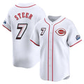 Fenge C.Reds #7 Spencer Steer Player White Speedway Classic Home Limited Stitched Jerseys