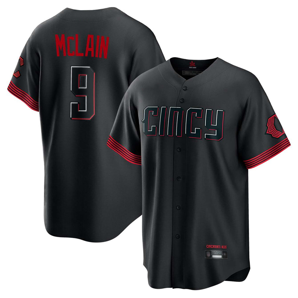 Fenge C.Reds #9 Matt McLain Player Black City Connect Home Game Stitched Jerseys