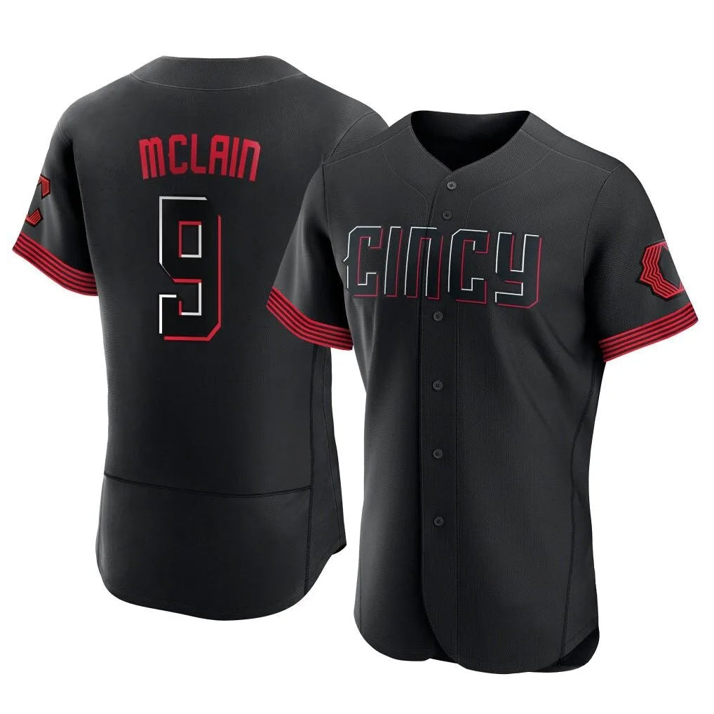 Fenge C.Reds #9 Matt McLain Player Black City Connect Limited Elite Home Stitched Jerseys