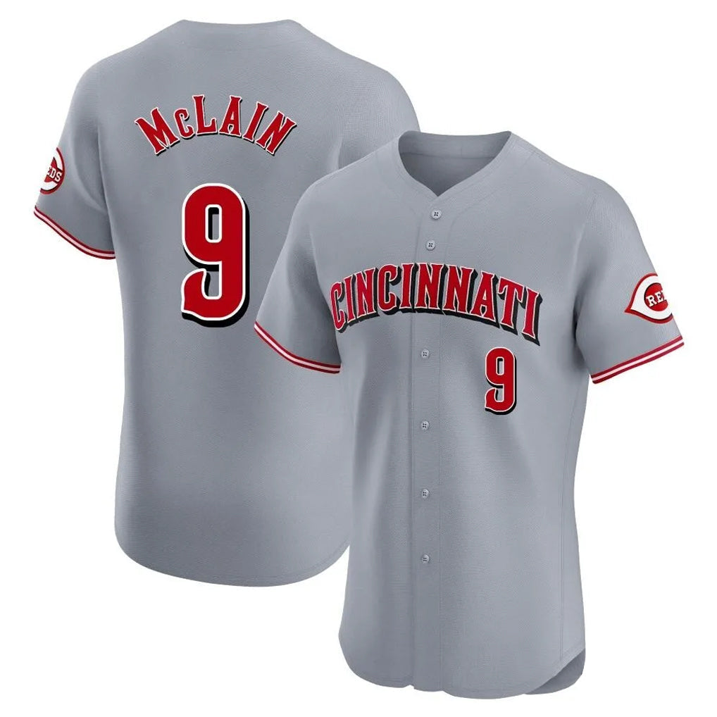 Fenge C.Reds #9 Matt McLain Player Gray Limited Elite Home Stitched Jerseys