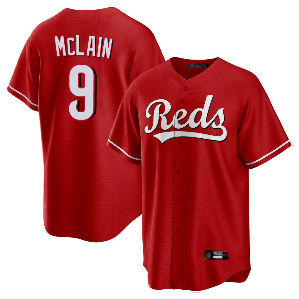Fenge C.Reds #9 Matt McLain Player Red Home Game Stitched Jerseys