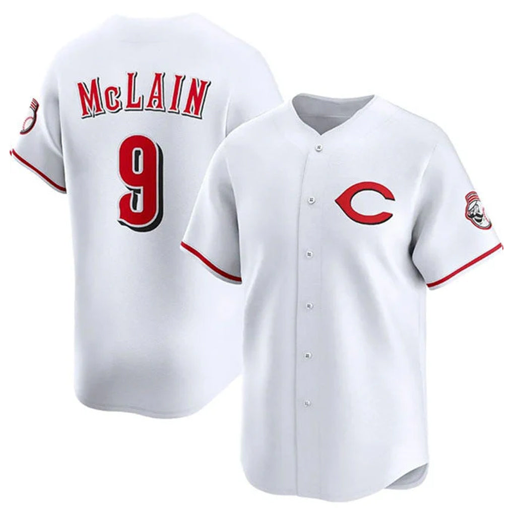 Fenge C.Reds #9 Matt McLain Player White Limited Home Stitched Jerseys