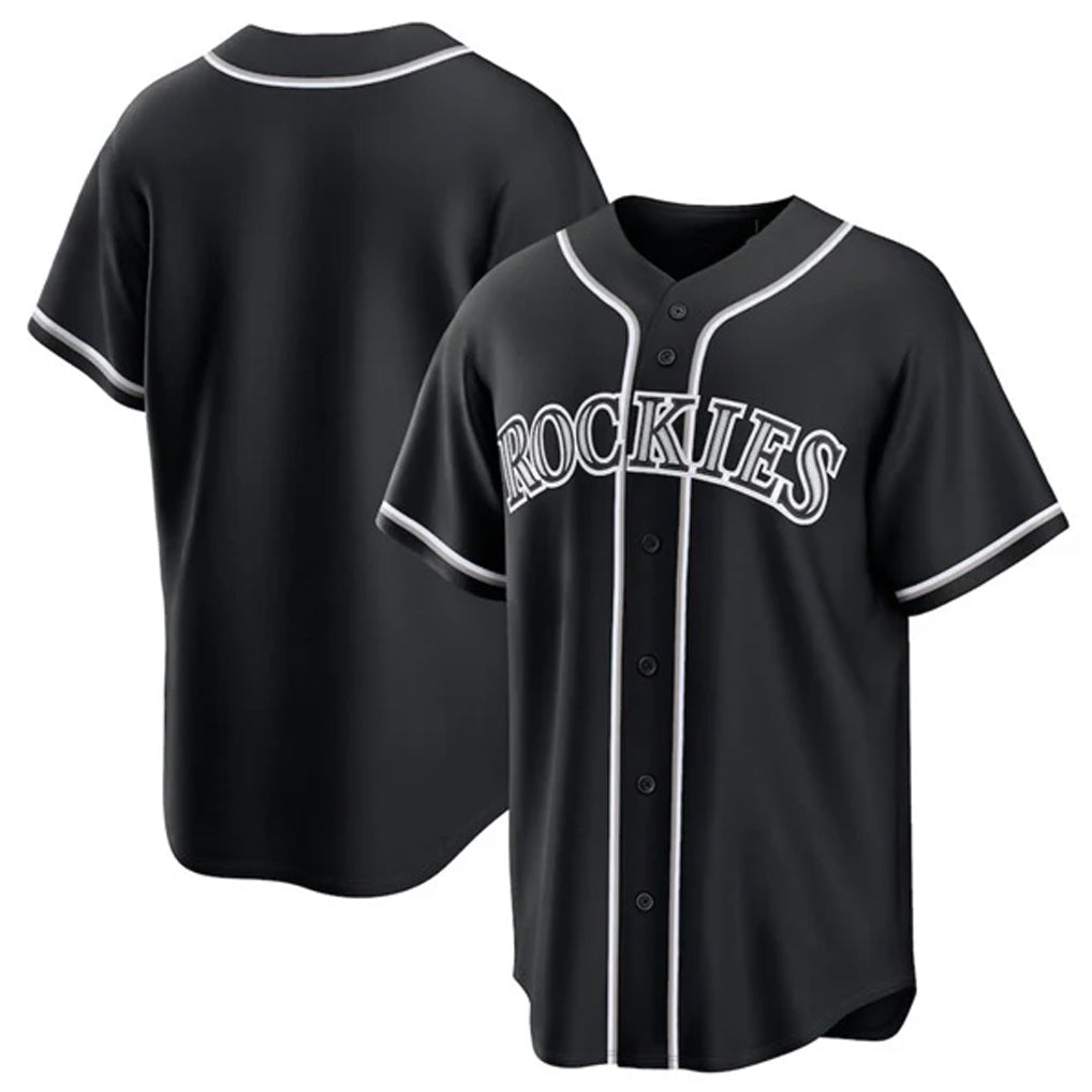 Fenge C.Rockies Black Fashion Out Home Game Blank Player Stitched Jerseys