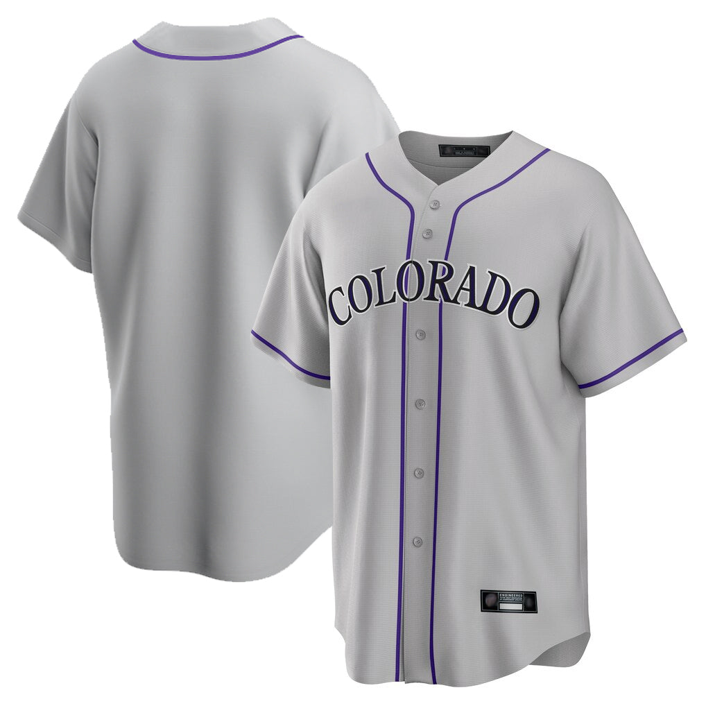 Fenge C.Rockies Gray Game Home Blank Player Stitched Jerseys