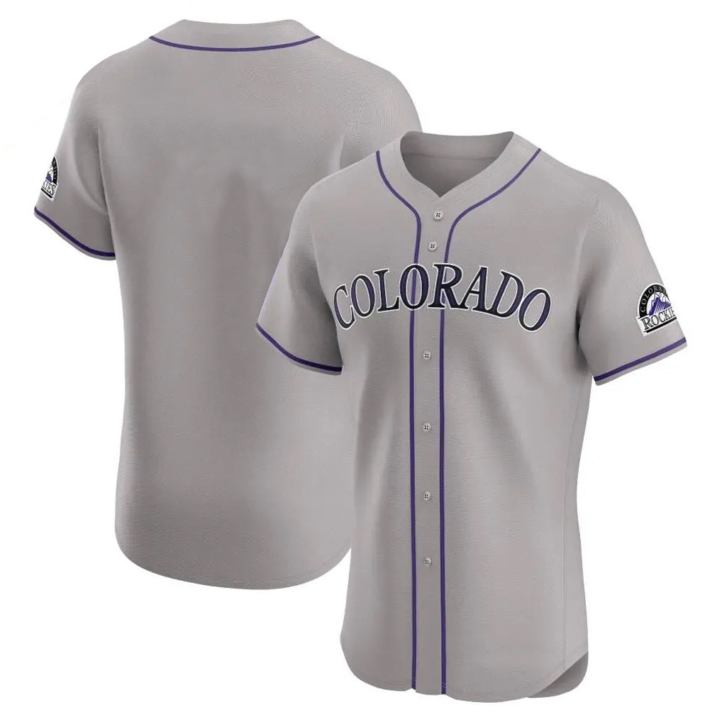 Fenge C.Rockies Gray Limited Elite Home Blank Player Stitched Jerseys