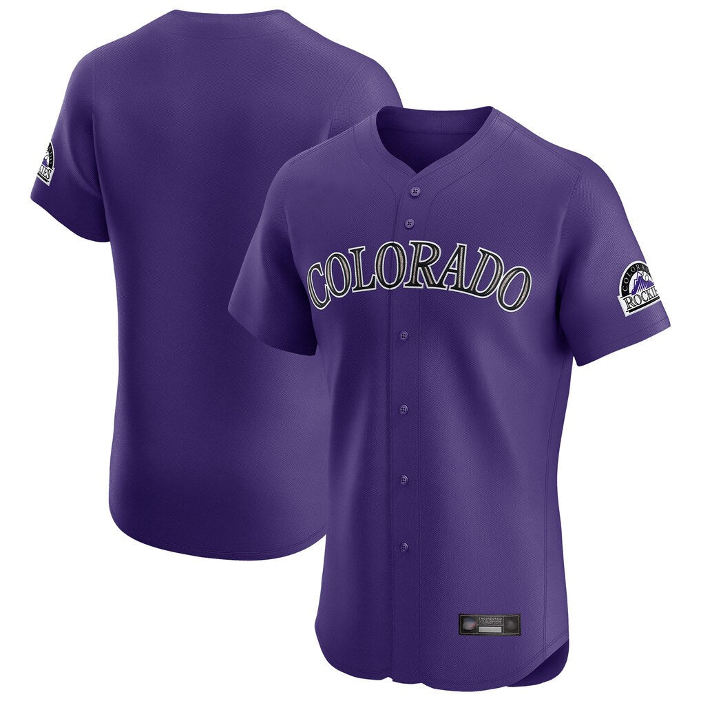 Fenge C.Rockies Purple Limited Elite Home Blank Player Stitched Jerseys