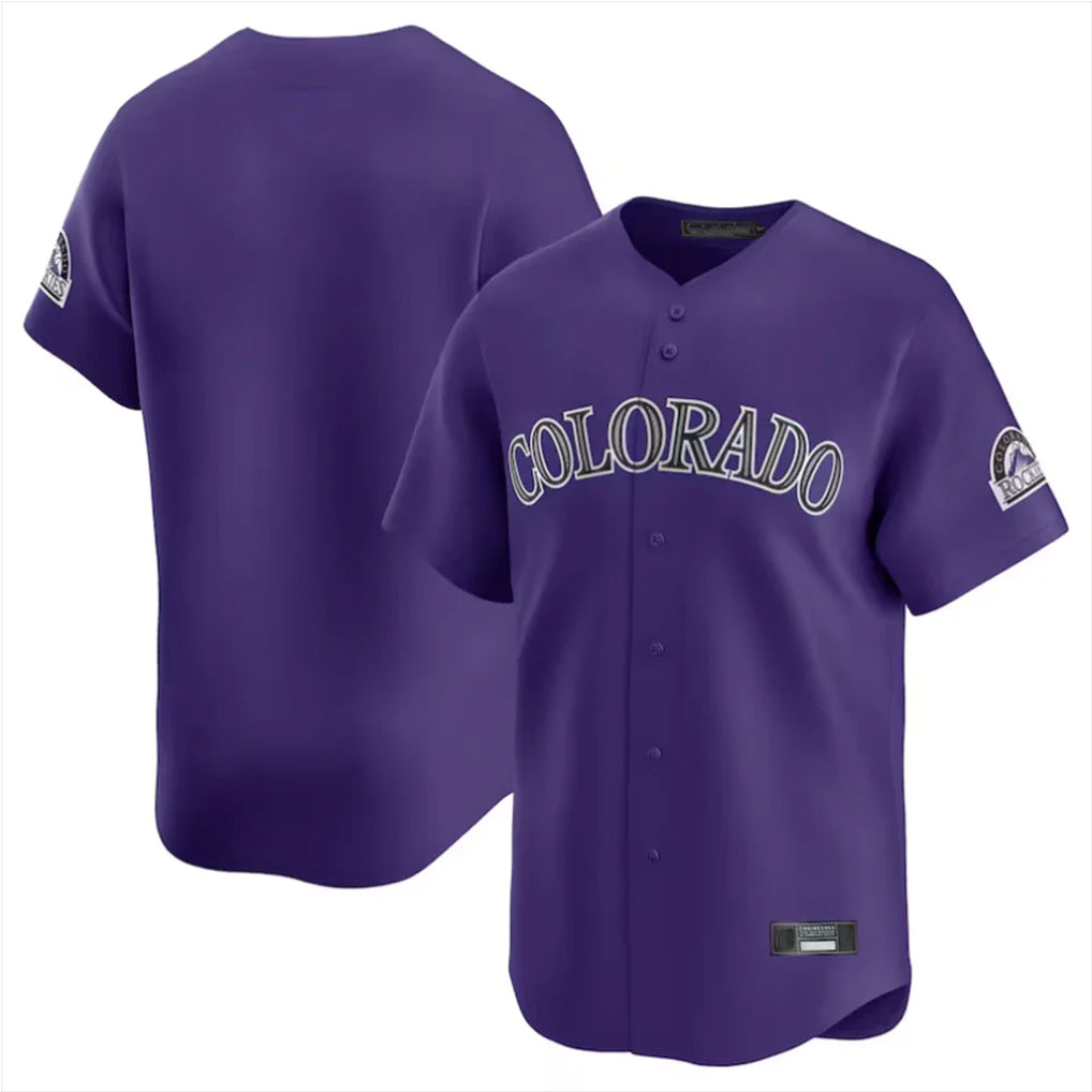 Fenge C.Rockies Purple Limited Home Blank Player Stitched Jerseys