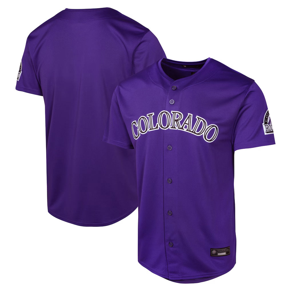 Fenge C.Rockies Purple Limited Home Game Blank Player Stitched Jerseys