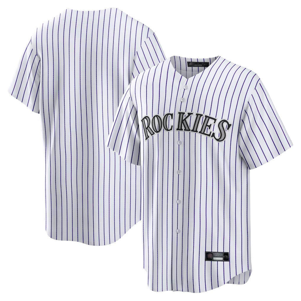 Fenge C.Rockies White Game Home Blank Player Stitched Jerseys