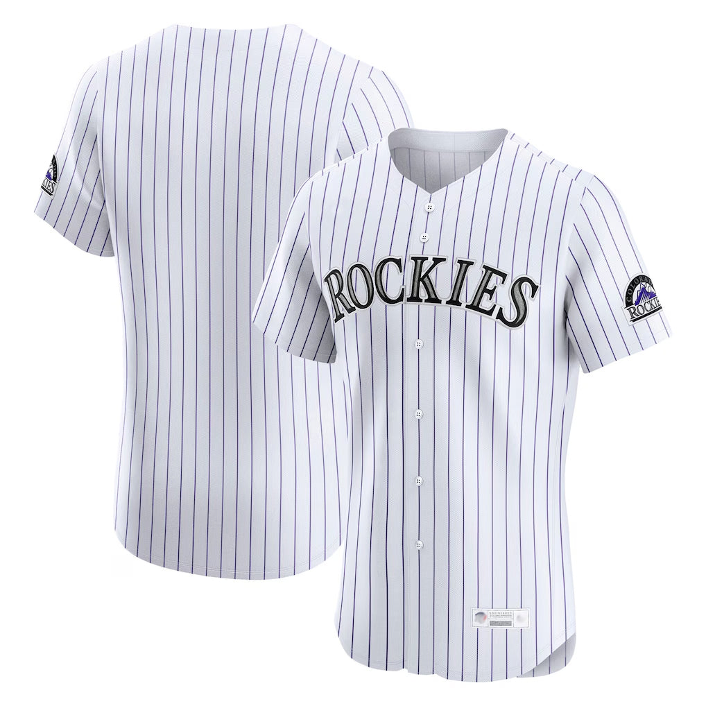 Fenge C.Rockies White Limited Elite Home Blank Player Stitched Jerseys