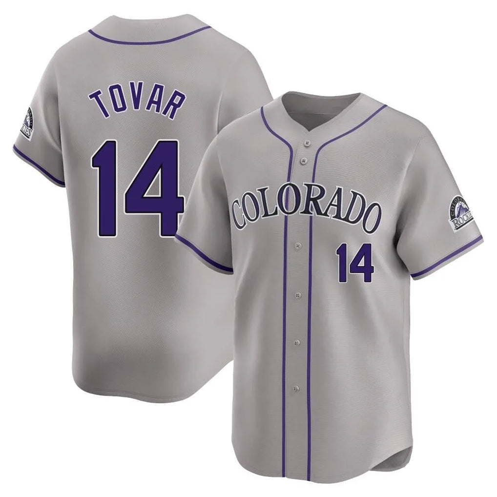Fenge C.Rockies #14 Ezequiel Tovar Player Gray Limited Home Stitched Jerseys