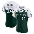 Fenge C.Rockies #14 Ezequiel Tovar Player Green City Connect Limited Elite Home Stitched Jerseys