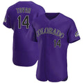 Fenge C.Rockies #14 Ezequiel Tovar Player Purple Limited Elite Home Stitched Jerseys