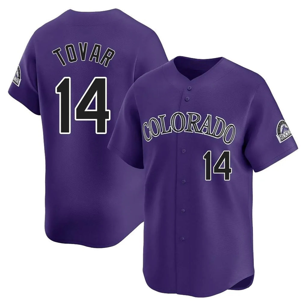 Fenge C.Rockies #14 Ezequiel Tovar Player Purple Limited Home Stitched Jerseys