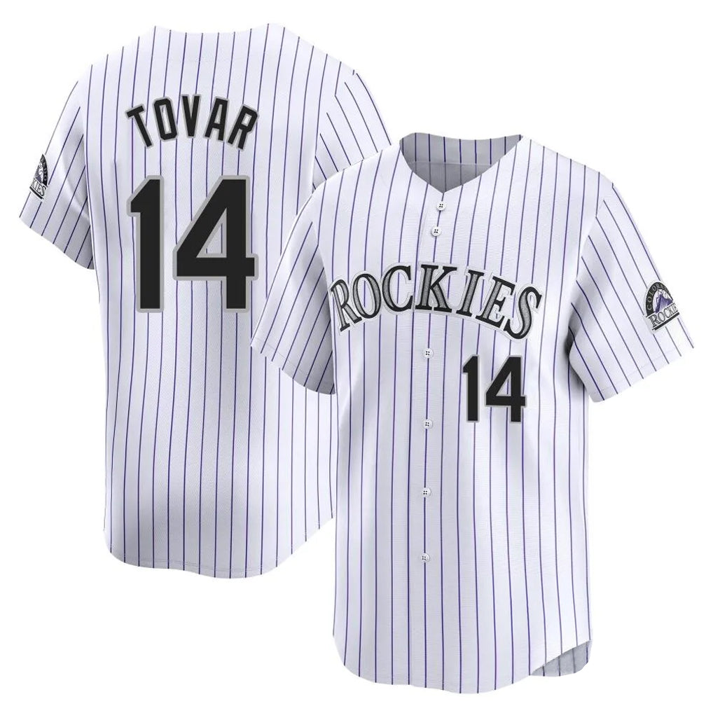 Fenge C.Rockies #14 Ezequiel Tovar Player White Limited Home Stitched Jerseys