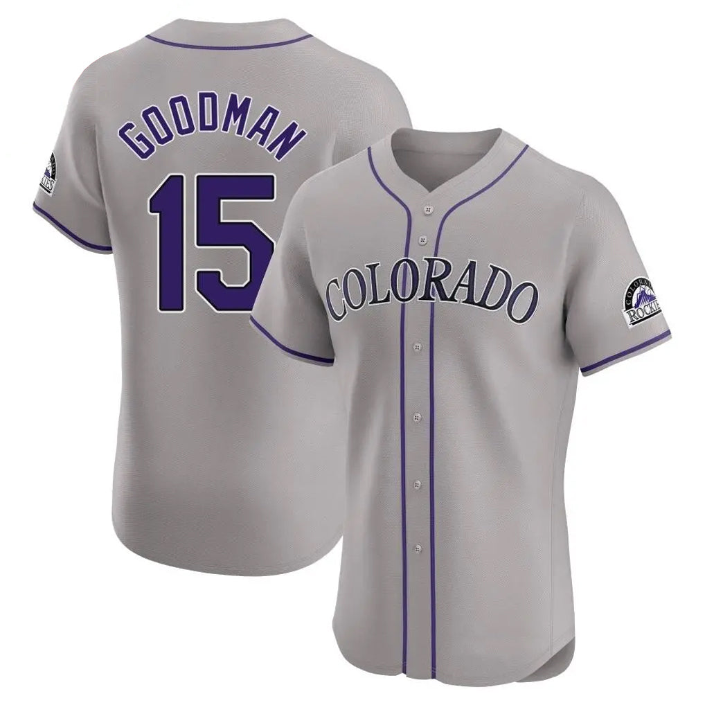 Fenge C.Rockies #15 Hunter Goodman Player Gray Limited Elite Home Stitched Jerseys