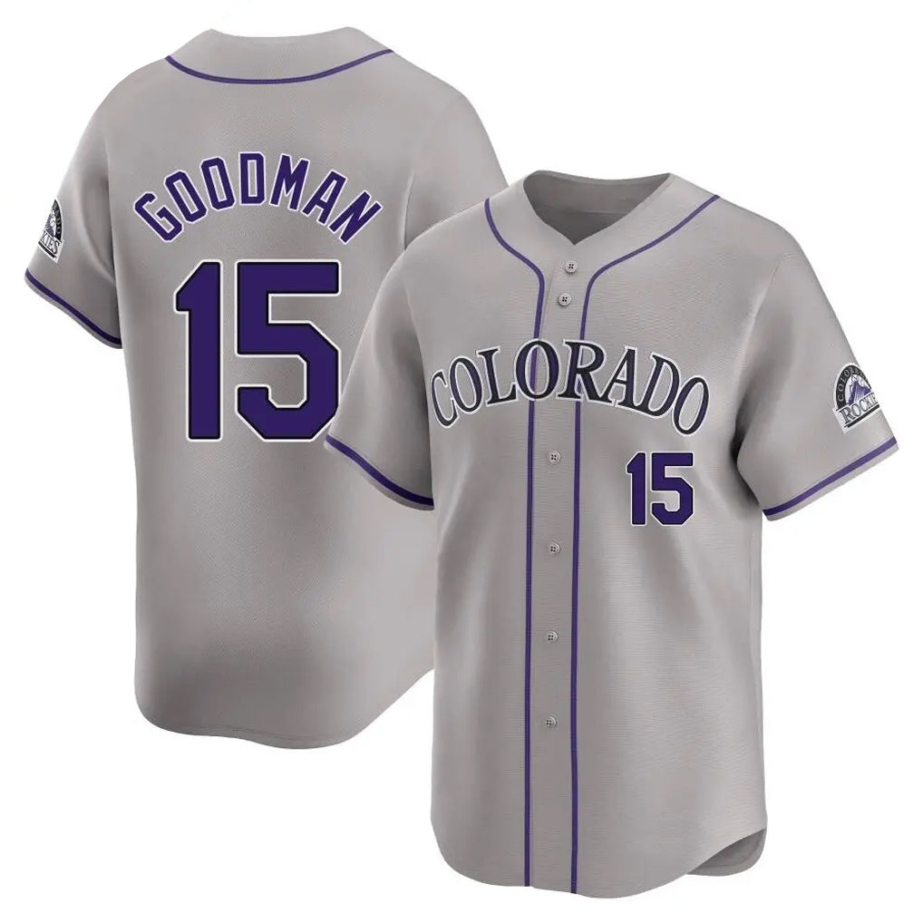 Fenge C.Rockies #15 Hunter Goodman Player Gray Limited Home Stitched Jerseys