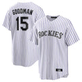 Fenge C.Rockies #15 Hunter Goodman Player White Game Home Stitched Jerseys