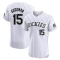 Fenge C.Rockies #15 Hunter Goodman Player White Limited Elite Home Stitched Jerseys