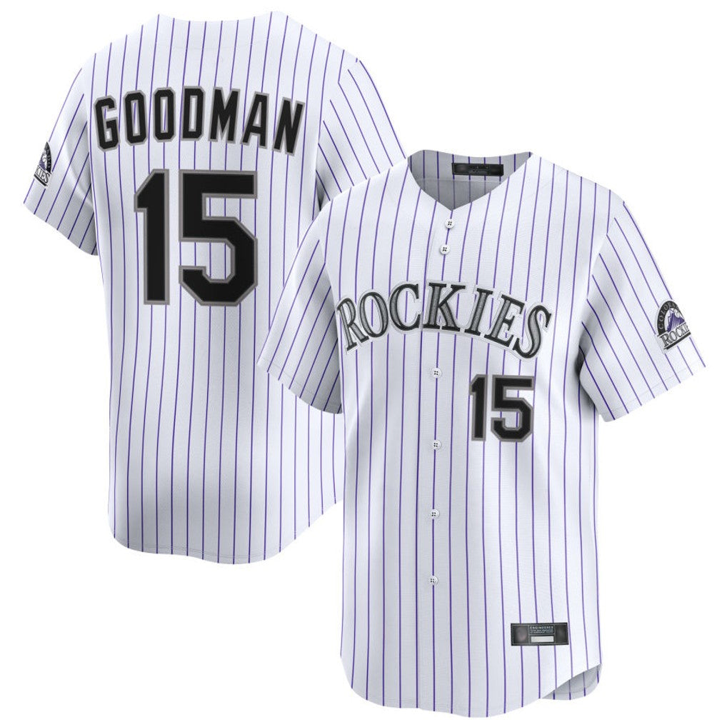 Fenge C.Rockies #15 Hunter Goodman Player White Limited Home Stitched Jerseys