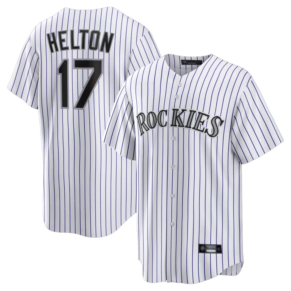Fenge C.Rockies #17 Todd Helton Player White Game Home Stitched Jerseys
