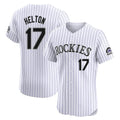 Fenge C.Rockies #17 Todd Helton Player White Limited Elite Home Stitched Jerseys