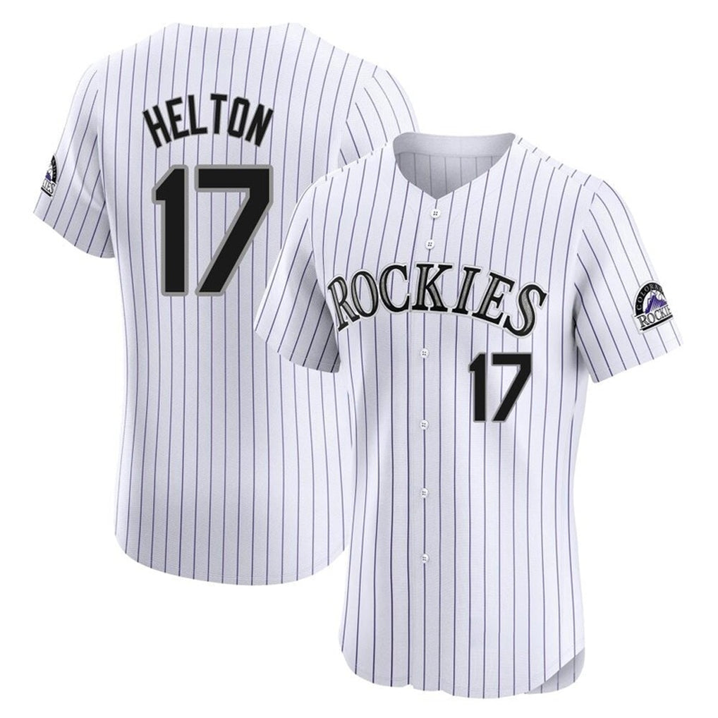 Fenge C.Rockies #17 Todd Helton Player White Limited Elite Home Stitched Jerseys