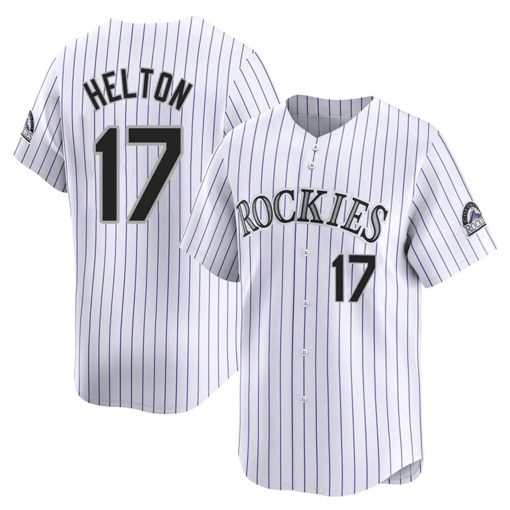 Fenge C.Rockies #17 Todd Helton Player White Limited Home Stitched Jerseys