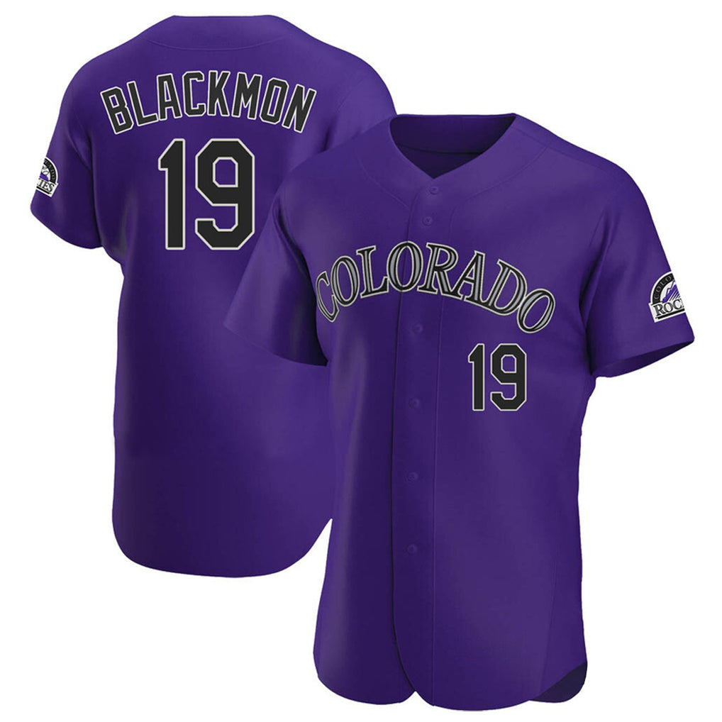 Fenge C.Rockies #19 Charlie Blackmon Player Purple Limited Elite Home Stitched Jerseys