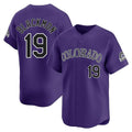Fenge C.Rockies #19 Charlie Blackmon Player Purple Limited Home Stitched Jerseys